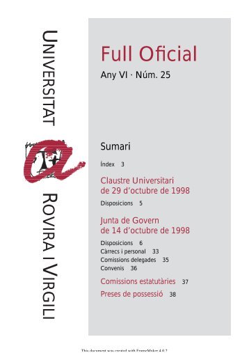 Full NÃºm. 25 - Web URV - Universitat Rovira i Virgili