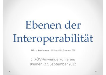 Ebenen der Interoperabilität - XÖV