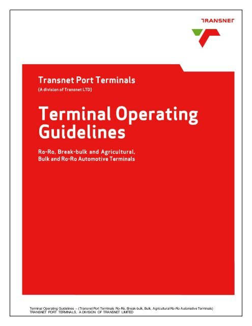 Version1: Applicable from 1 April 2011 - Transnet