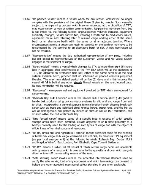 Version1: Applicable from 1 April 2011 - Transnet
