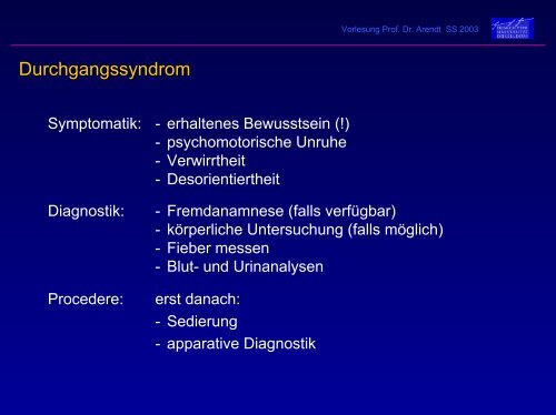 Neurologische NotfÃ¤lle - Neurologische Klinik