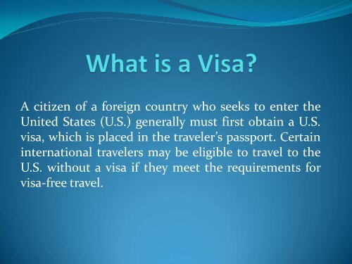 What is a Visa?