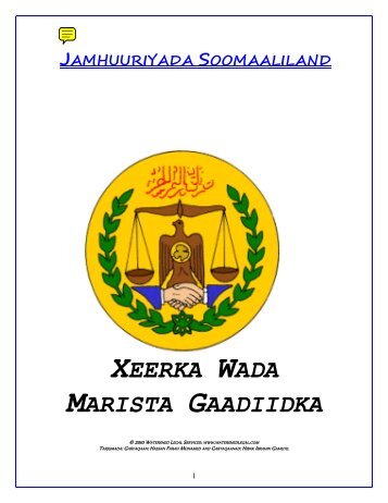 Xeerka Wado Marinta 1962 - Somaliland Law