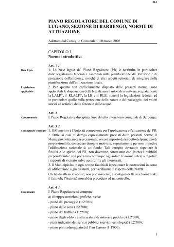 PIANO REGOLATORE DEL COMUNE DI LUGANO ... - CittÃ  di Lugano