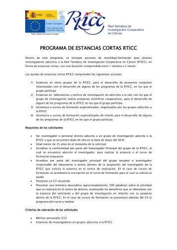 Instrucciones y requisitos para la solicitud de ayudas RTICC de ...