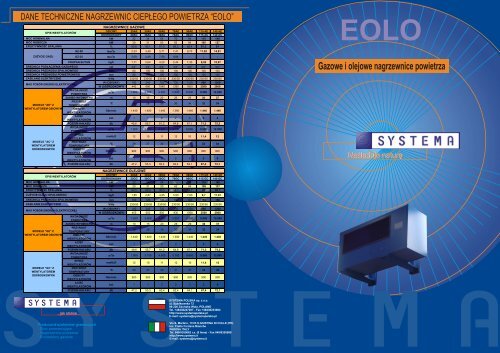 Nagrzewnica gazowa EOLO - folder