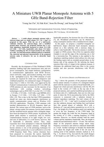 A Miniature UWB Planar Monopole Antenna with 5 - Microwave and ...