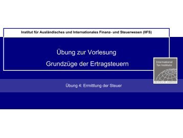 Ermittlung der Steuer - IIFS