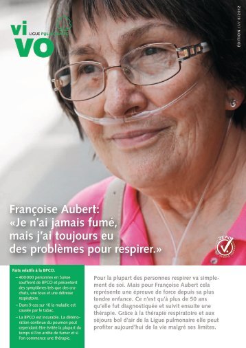 Françoise Aubert: «Je n'ai jamais fumé, mais j'ai ... - Ligue pulmonaire