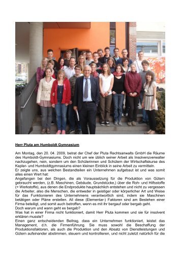 Bericht - Humboldt-Gymnasium - Ulm