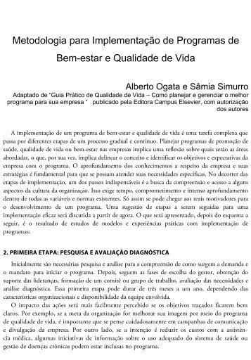 Metodologia para ImplementaÃ§Ã£o de Programas de Bem-estar e ...