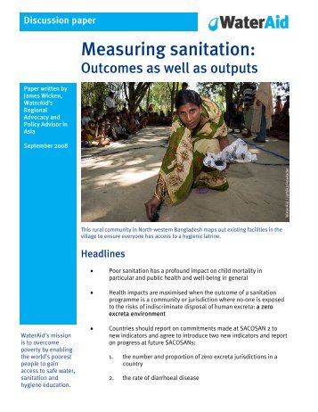 Measuring sanitation: Outcomes as well as outputs - WaterAid