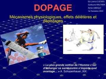 Dopage - STAPS AVIGNON