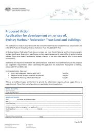 Application form for development of, or use of, Harbour Trust land ...
