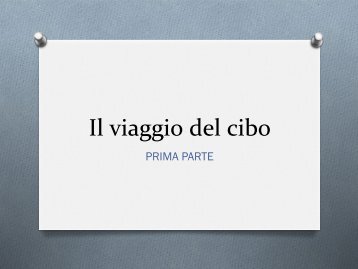 Il viaggio del cibo