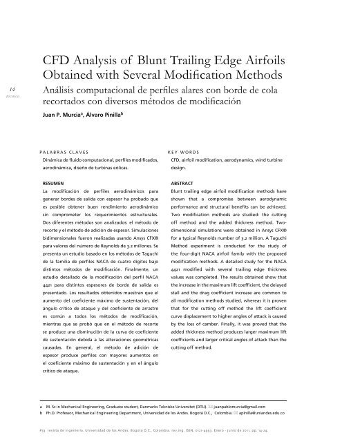 CFD Analysis of Blunt Trailing Edge Airfoils Obtained with Several ...