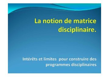 Paradigme et matrice disciplinaire - Le SNEP