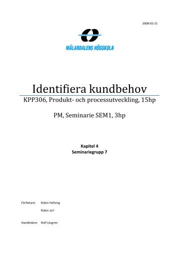 Identifiera kundbehov - Rolf Lövgren