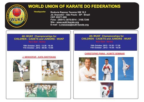 download bulletin about Seminars - WUKF - World Union of Karate ...