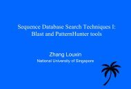 Sequence Database Search Techniques I: Blast and PatternHunter ...