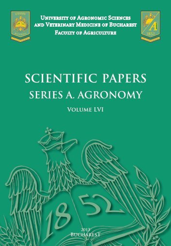 Scientific Papers Series A. Agronomy