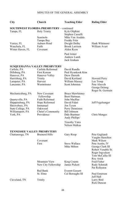 Minutes of the Thirty-First General Assembly of - PCA Historical Center