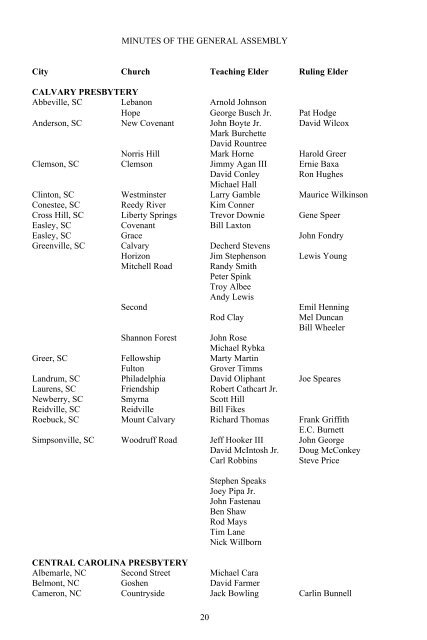 Minutes of the Thirty-First General Assembly of - PCA Historical Center