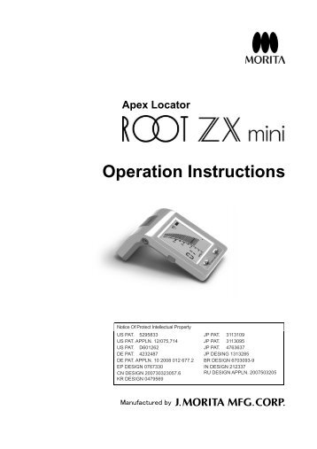 Root ZX mini Apex Locator Instructions for Use - Morita