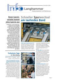 Schneller Spurwechsel am laufenden Band - Langhammer