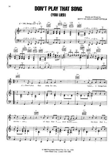 Aretha Franklin â Don\'t Play That Song - Daily Piano Sheets