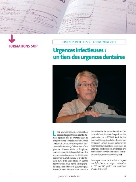 Urgences infectieuses: un tiers des urgences dentaires - SOP