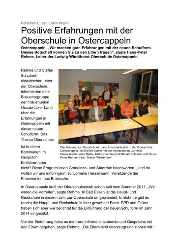 Wittlager Kreisblatt - Ludwig-Windthorst-Schule Ostercappeln