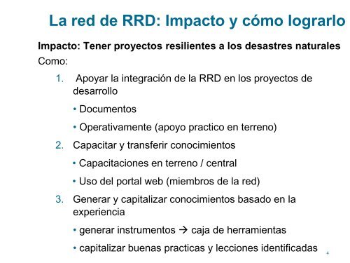 La red de RRD - SDC Climate Change and Environment Network
