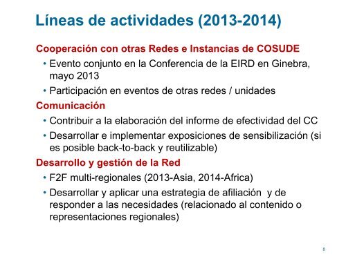 La red de RRD - SDC Climate Change and Environment Network