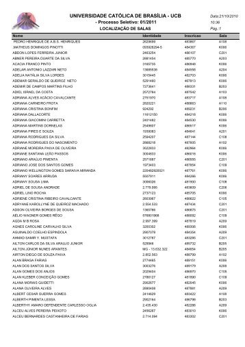UNIVERSIDADE CATÃLICA DE BRASÃLIA - UCB