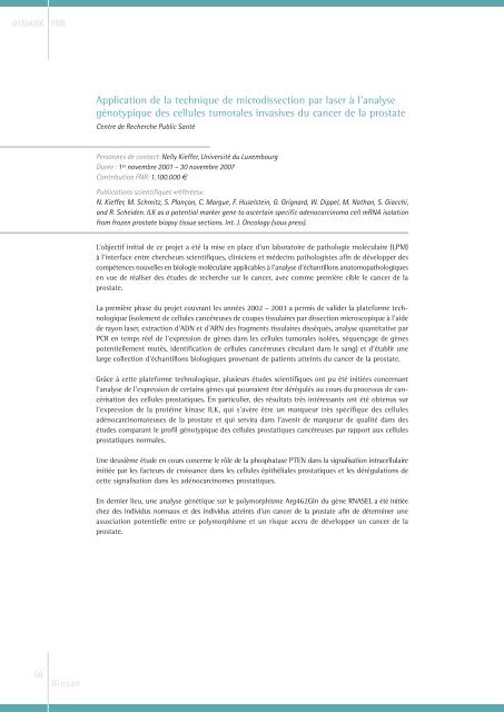 Rapport d'activitÃ©s 2004 - FNR