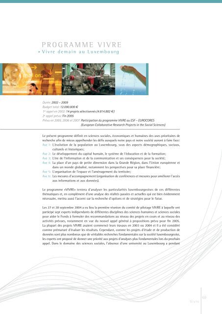 Rapport d'activitÃ©s 2004 - FNR