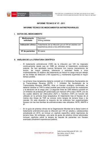 INFORME TÃCNICO NÂ° 07 - 2011 INFORME TÃCNICO ... - Digemid