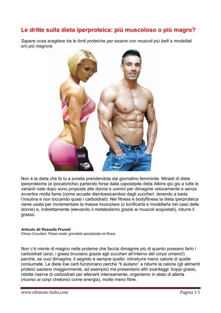 dieta per donne muscolose