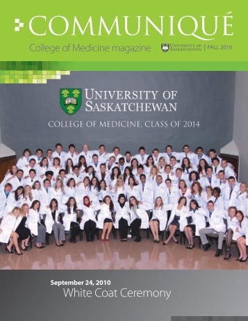 COMMUNIQUé - College of Medicine - University of Saskatchewan