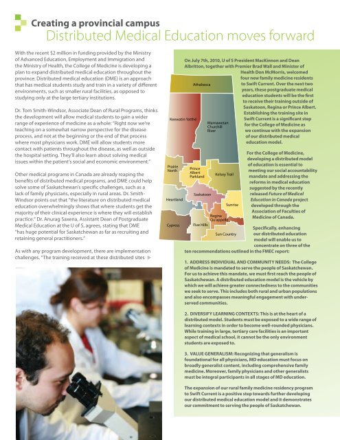 COMMUNIQUé - College of Medicine - University of Saskatchewan