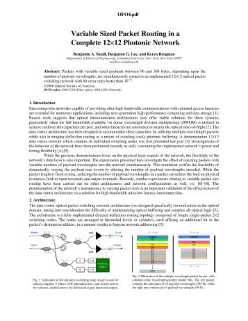 Variable Sized Packet Routing in a Complete 12Ã12 Photonic Network