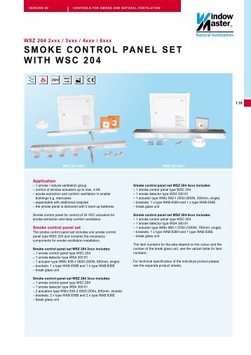 SMOKE CONTROL PANEL SET WITH WSC 204 - WindowMaster