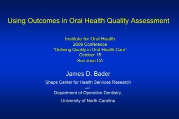 Conference PPT (238 KB) - Institute for Oral Health