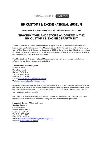 Customs and Excise-Tracing Your Ancestors in the Customs ...
