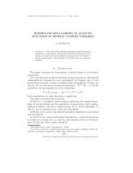 HYPERPLANE SINGULARITIES OF ANALYTIC FUNCTIONS OF ...