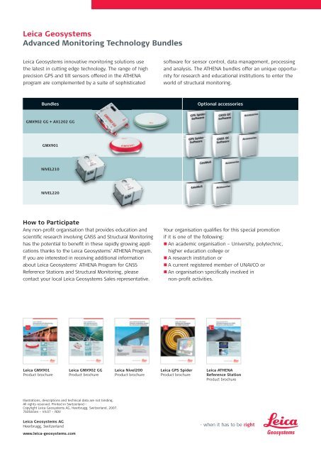 Leica Geosystems ATHENA Program for Monitoring Research and ...