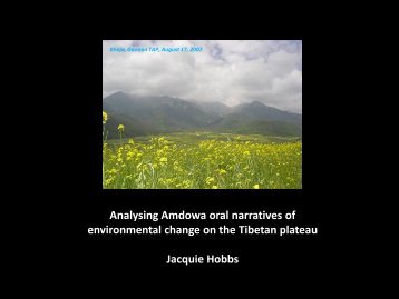 Amdo- Tibetan constructions of time - Climate Histories