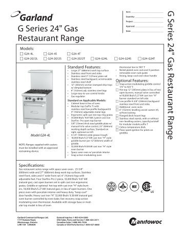G Series 24'' Gas Restaurant Range - Garland - Garland Group