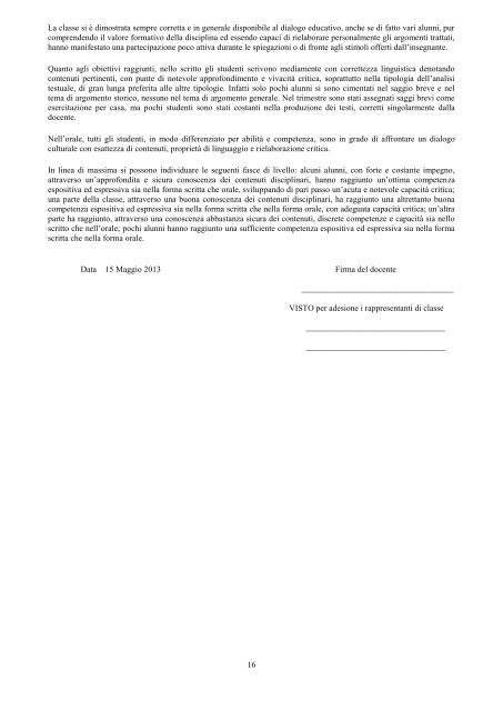 Documento del 15 Maggio - Liceo Classico "G. Leopardi"